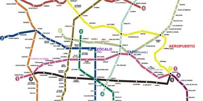 Mexico City rongi kaart