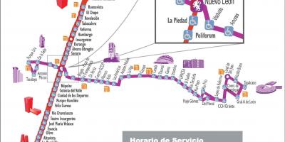 Kaart metrobus Mexico City