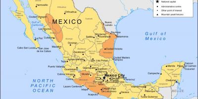 Kaart Mehhiko Linna ja seda ümbritsevate piirkondade