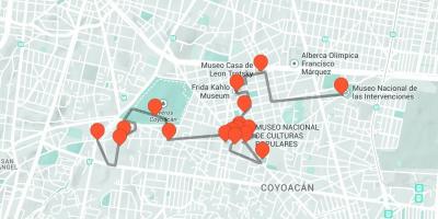 Kaart Mexico City jalutuskäik