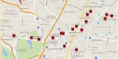 Turibus Mexico City marsruudi kaardil