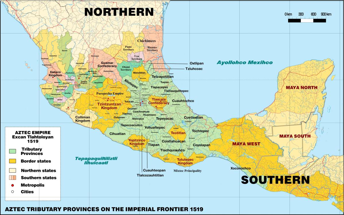 tenochtitlan Mehhiko kaart