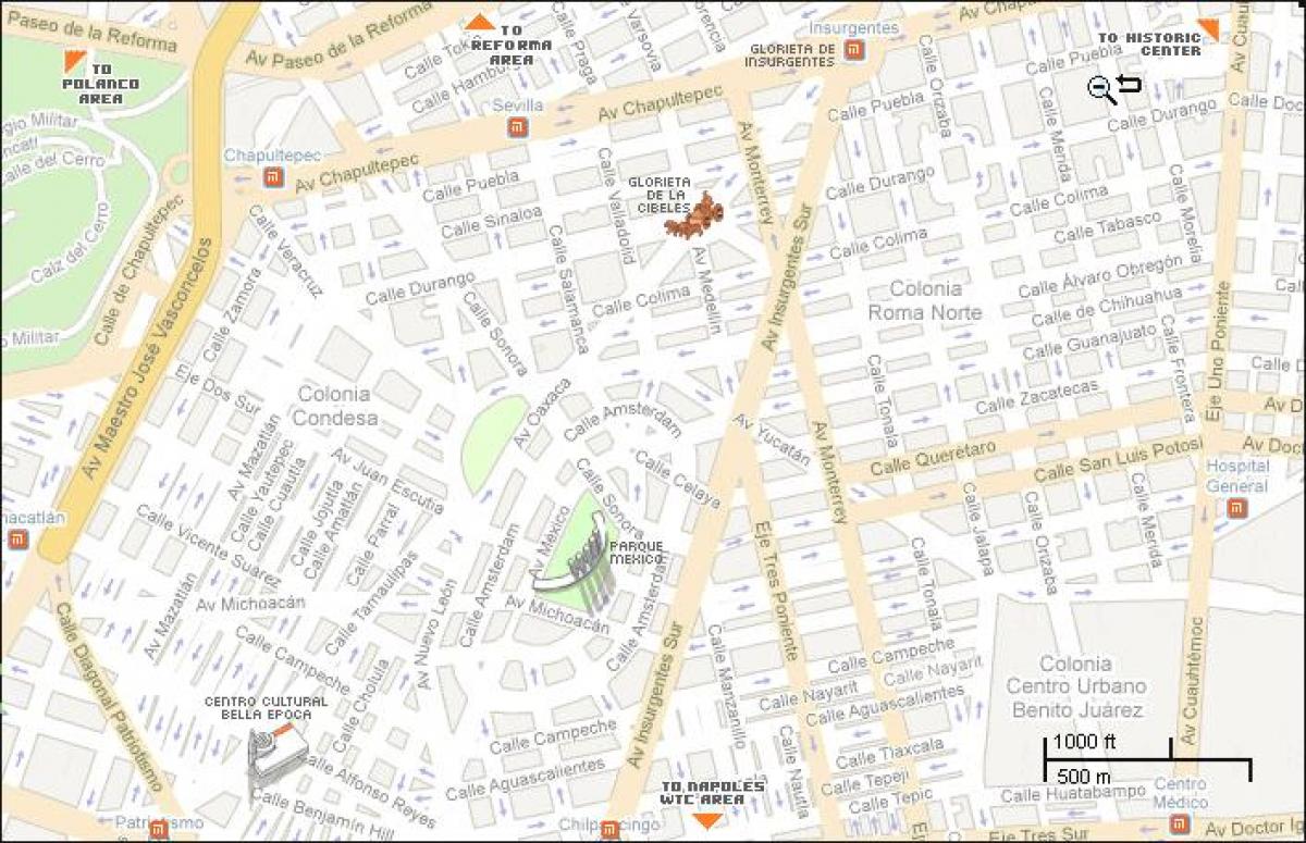 kaart condesa Mexico City
