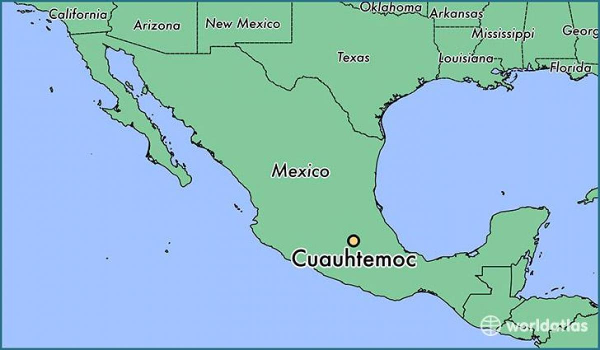 kaart cuauhtemoc Mehhiko 