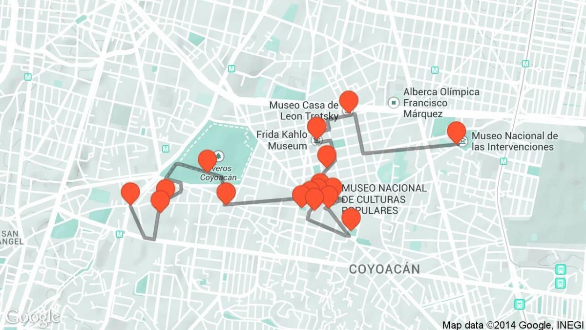 kaart Mexico City jalutuskäik