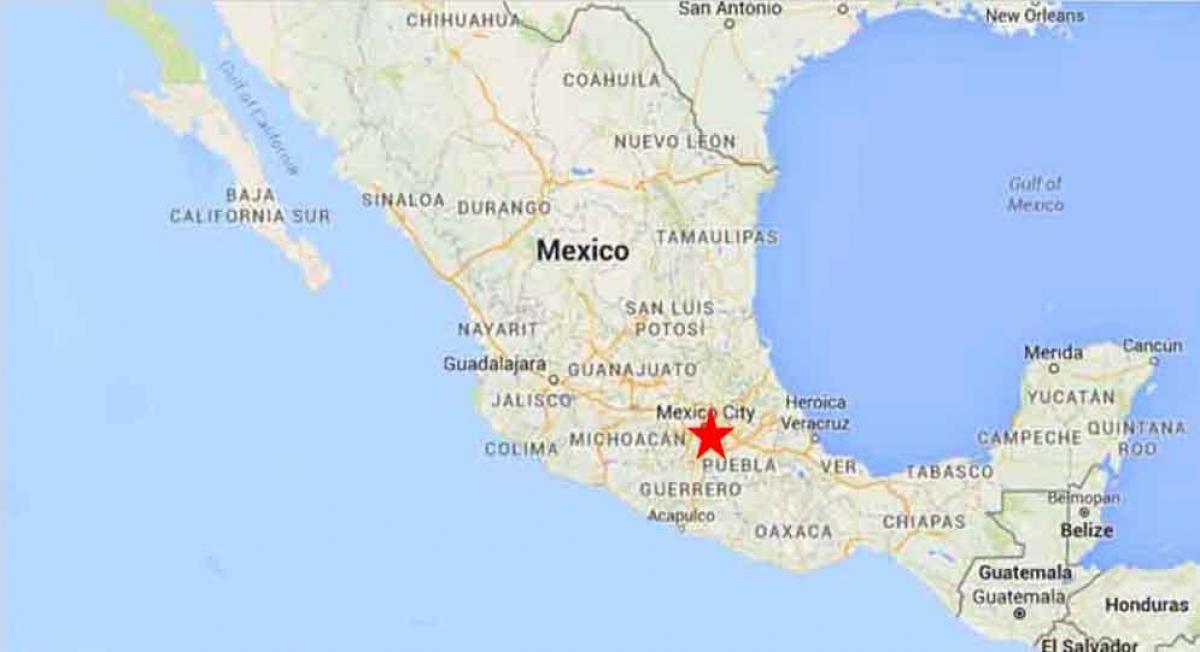 kapitali Mehhiko kaart