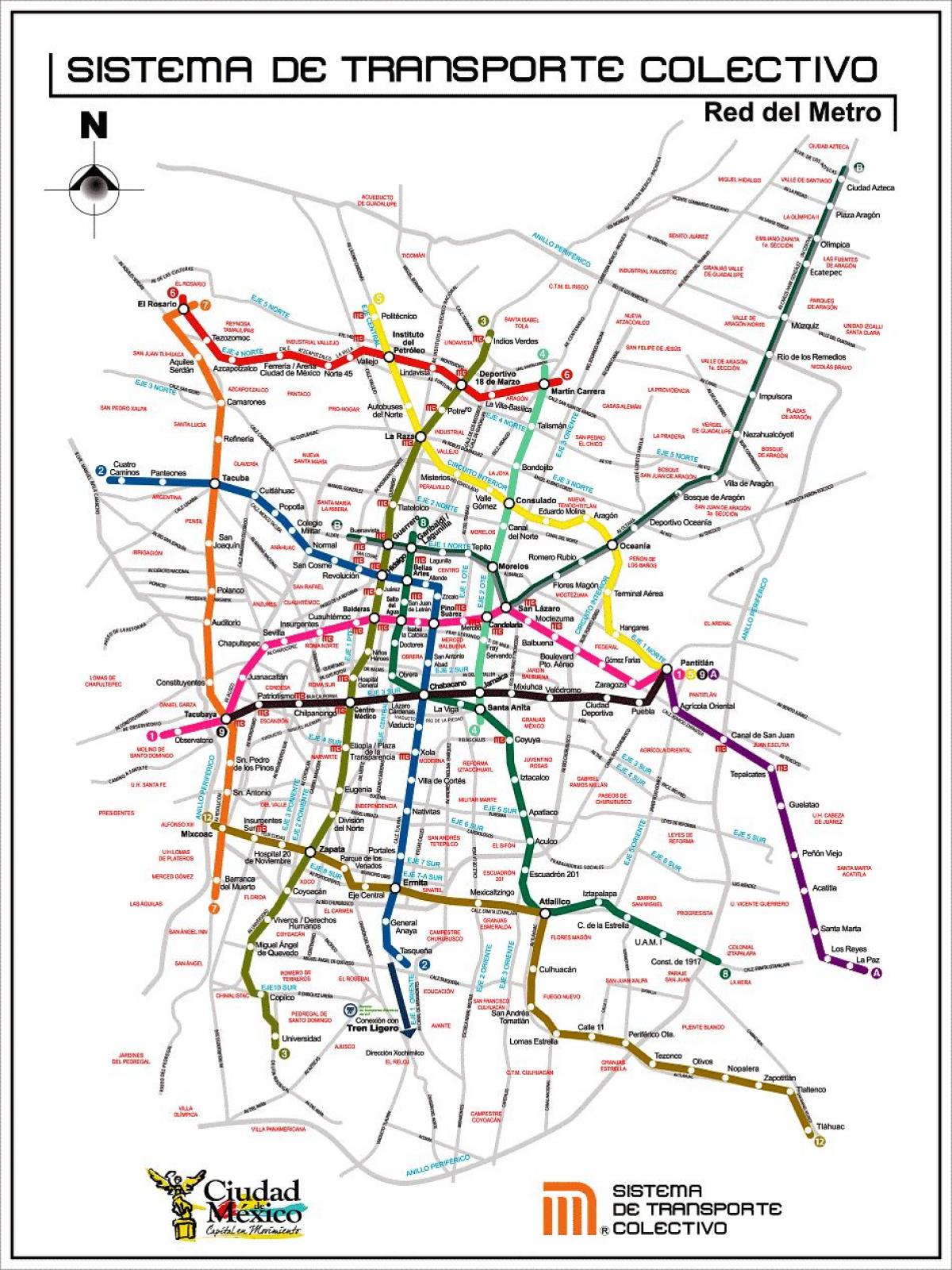 kaart Mexico City transiidi