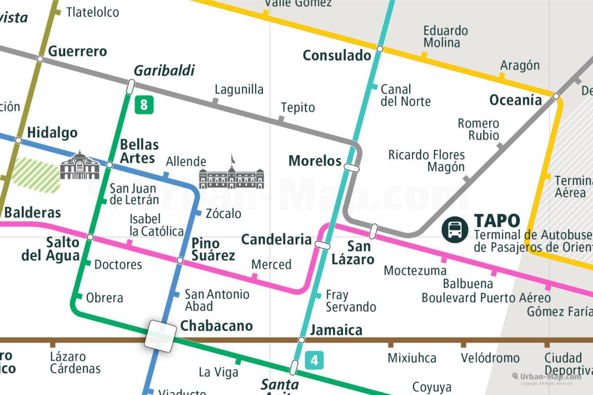 kaart tepito Mexico City 